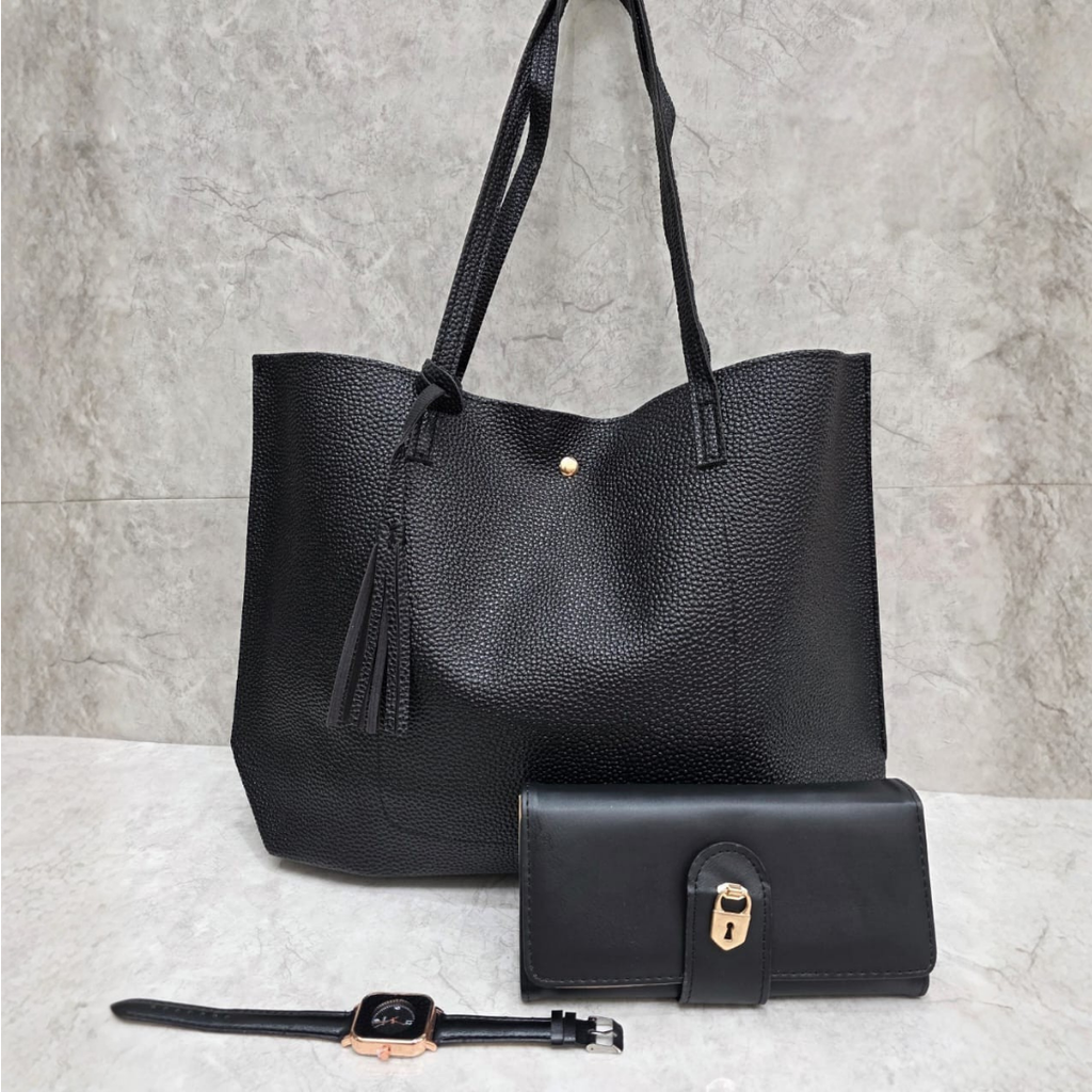 3-in-1 Tote Bag, Wallet & Watch Set