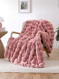 Luxury Rippled Faux Fur Throw Blanket