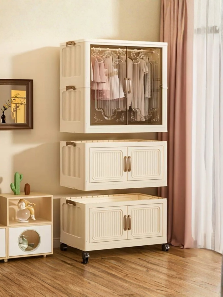 Foldable Storage Cabinet with Wheels