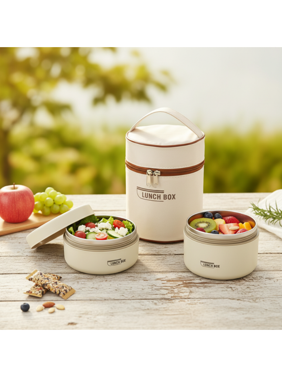 Stainless Steel Insulated Leakproof Lunch Box Set 3pcs