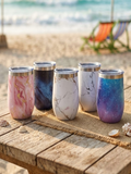 Marble Insulated Wine Tumblers