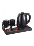 Hotel Kettle Set with Tray – 1.2L Electric Kettle & 2 Mugs