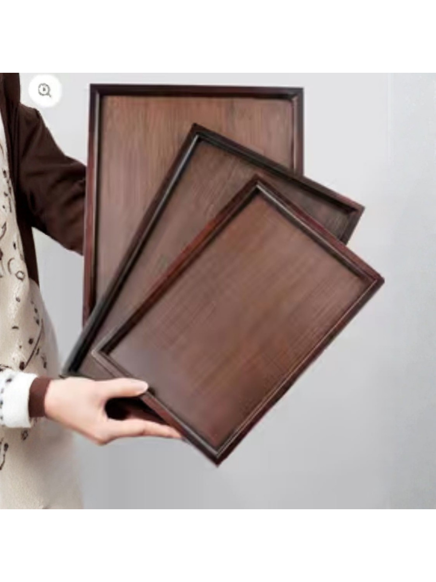 Walnut Wood Serving Tray Set