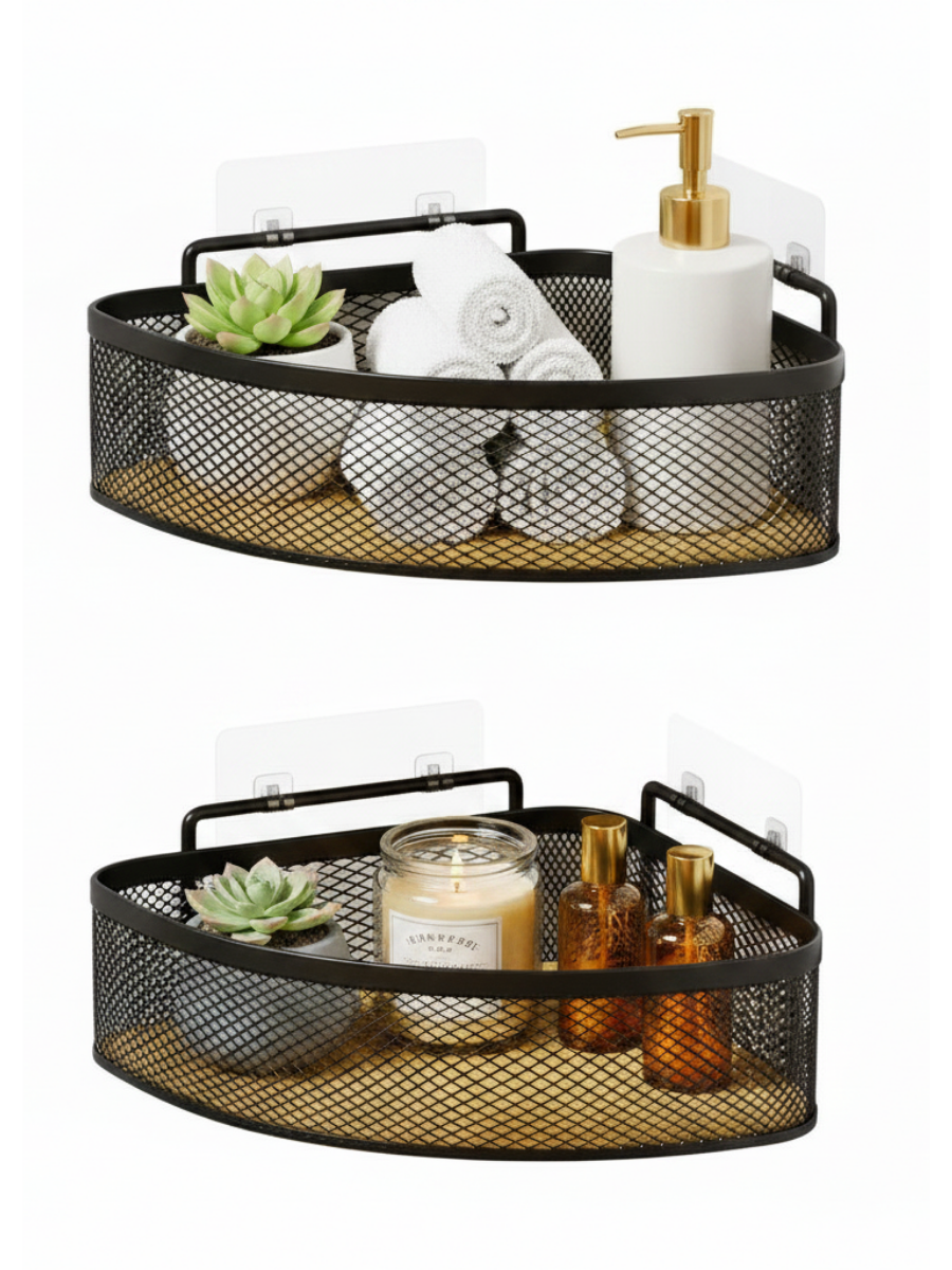 Wall-Mounted Corner Mesh Shelf