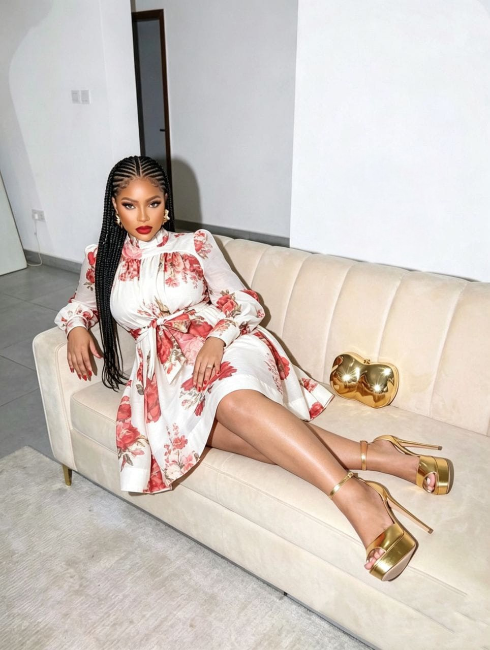 White Floral Mini Dress
