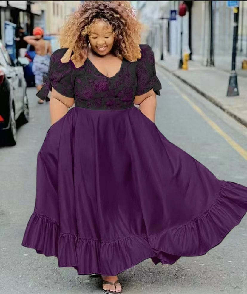 Plus Size Ruffle Maxi Dress