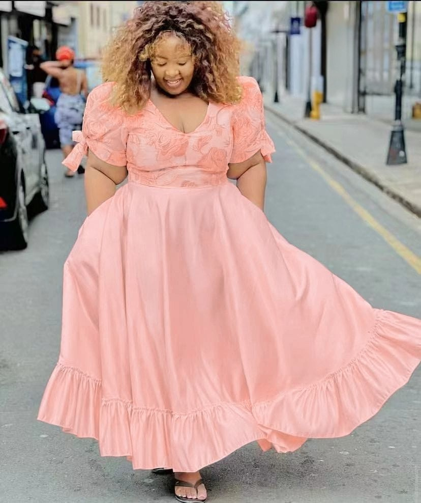 Plus Size Ruffle Maxi Dress