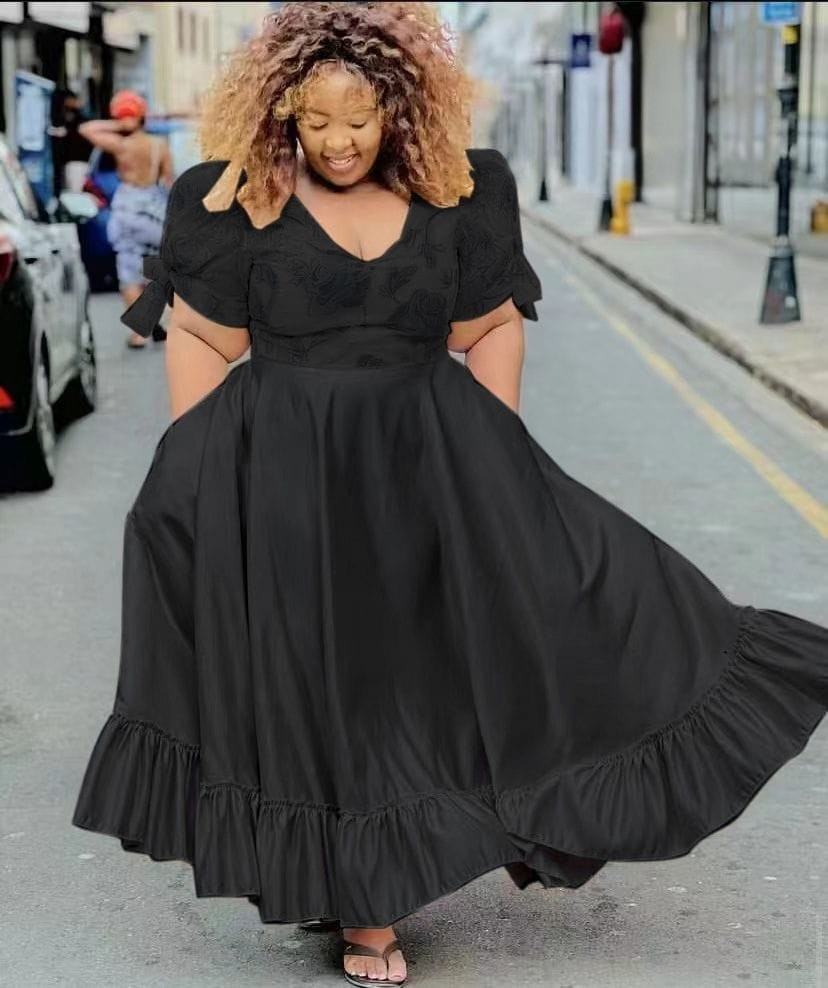 Plus Size Ruffle Maxi Dress