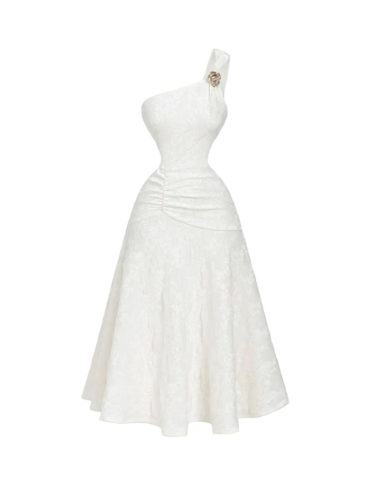 One-Shoulder A-Line Midi Dress