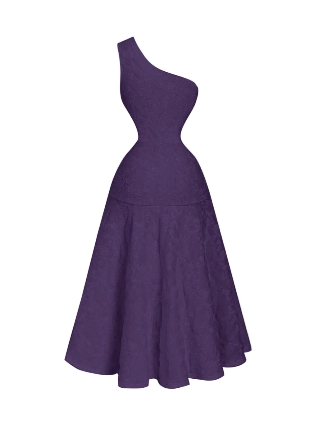 One-Shoulder A-Line Midi Dress