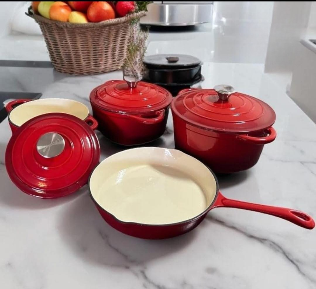 Enameled Cast Iron Cookware Set – 4 Piece