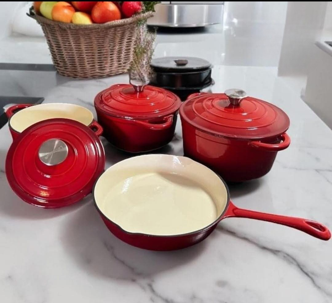 Enameled Cast Iron Cookware Set – 4 Piece