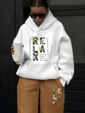 RELAX Botanical Print Hoodie & Jogger Set