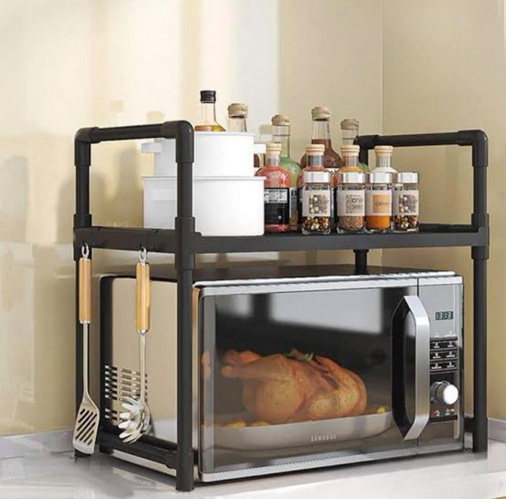 Expandable Kitchen Shelf Rack with Hooks