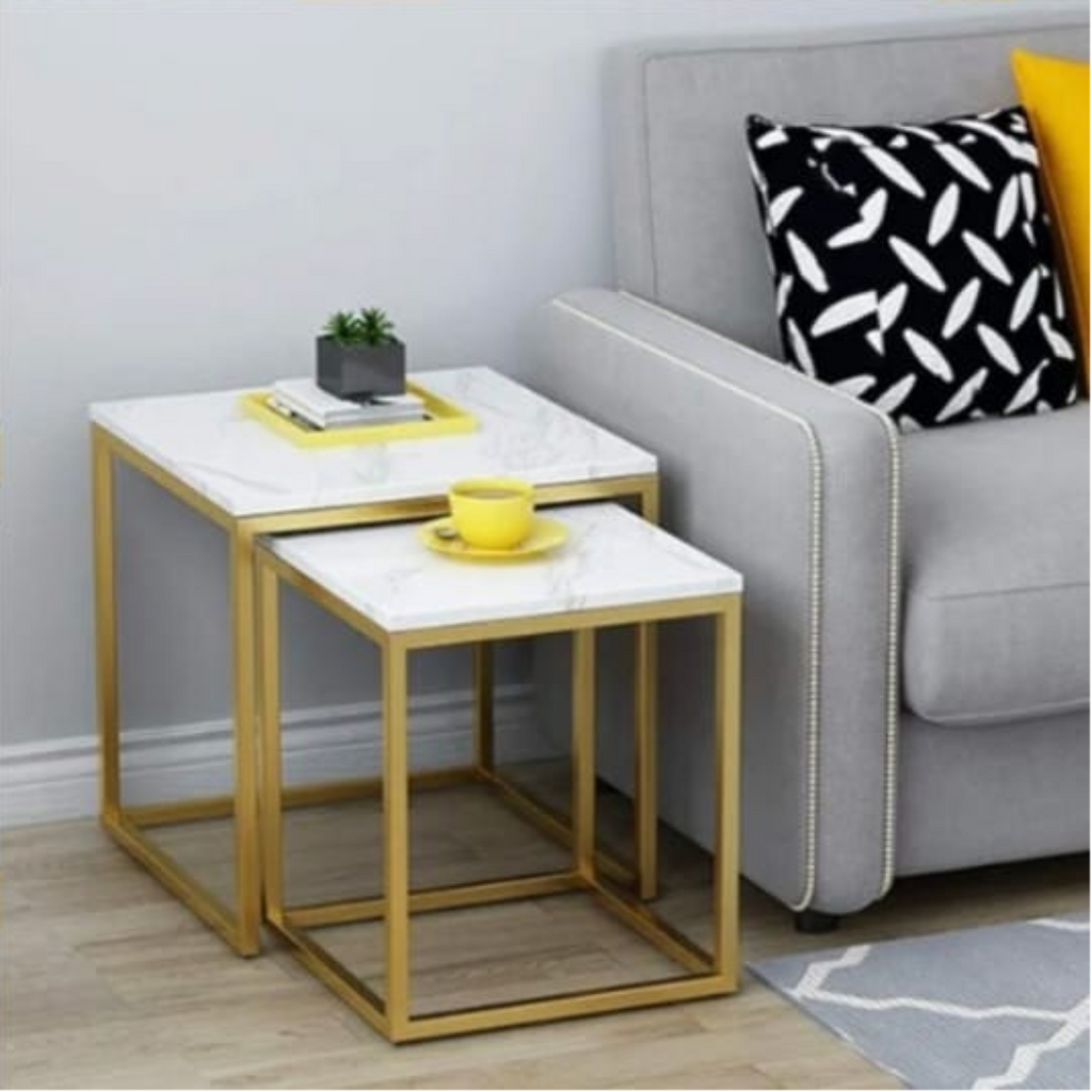 Gold Frame Nesting Coffee Tables (Set of 2)