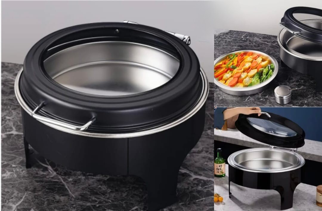 Round Chafing Dish with Glass Lid