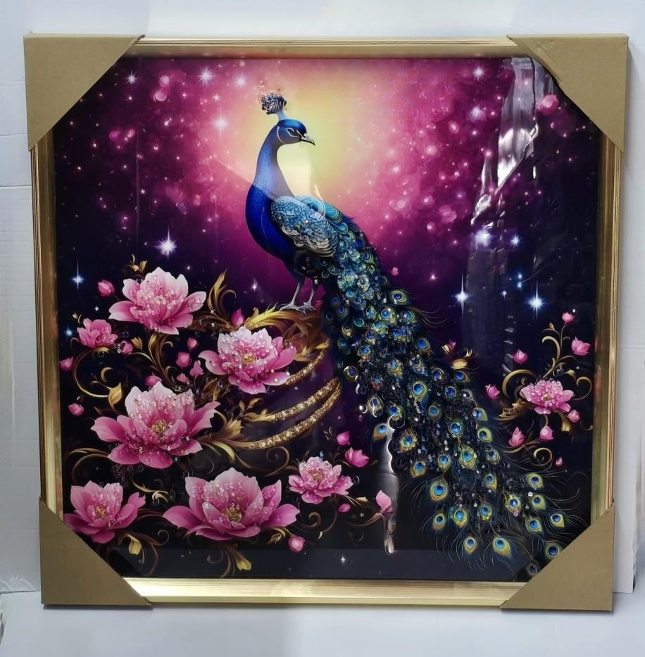 Peacock & Peonies Framed Wall Art