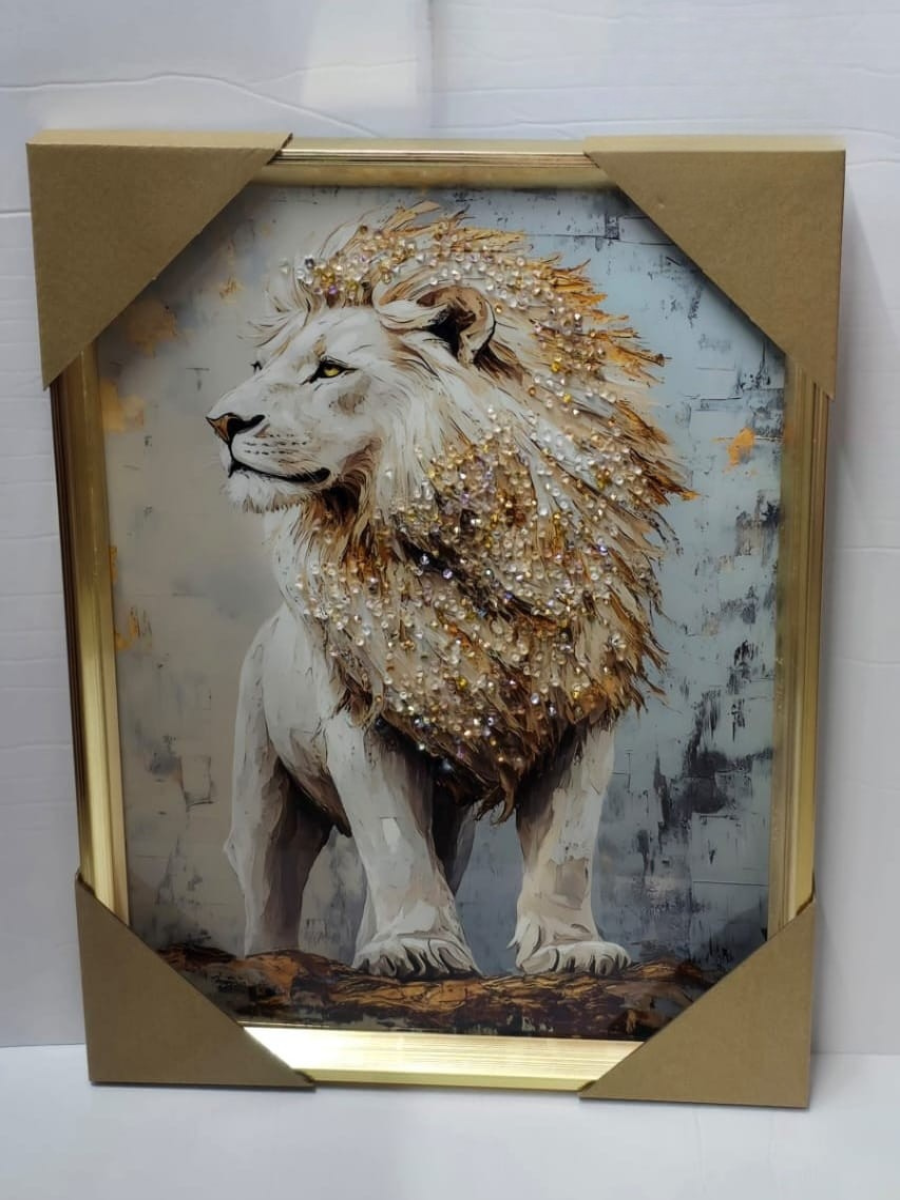 Crystal Embellished Baby Elephant Framed Wall Art