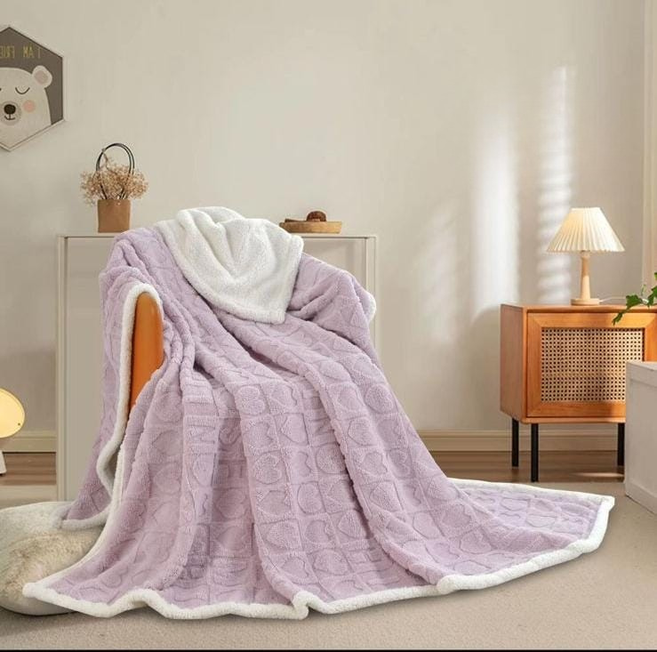 Double-Sided Sherpa Fleece Throw Blanket