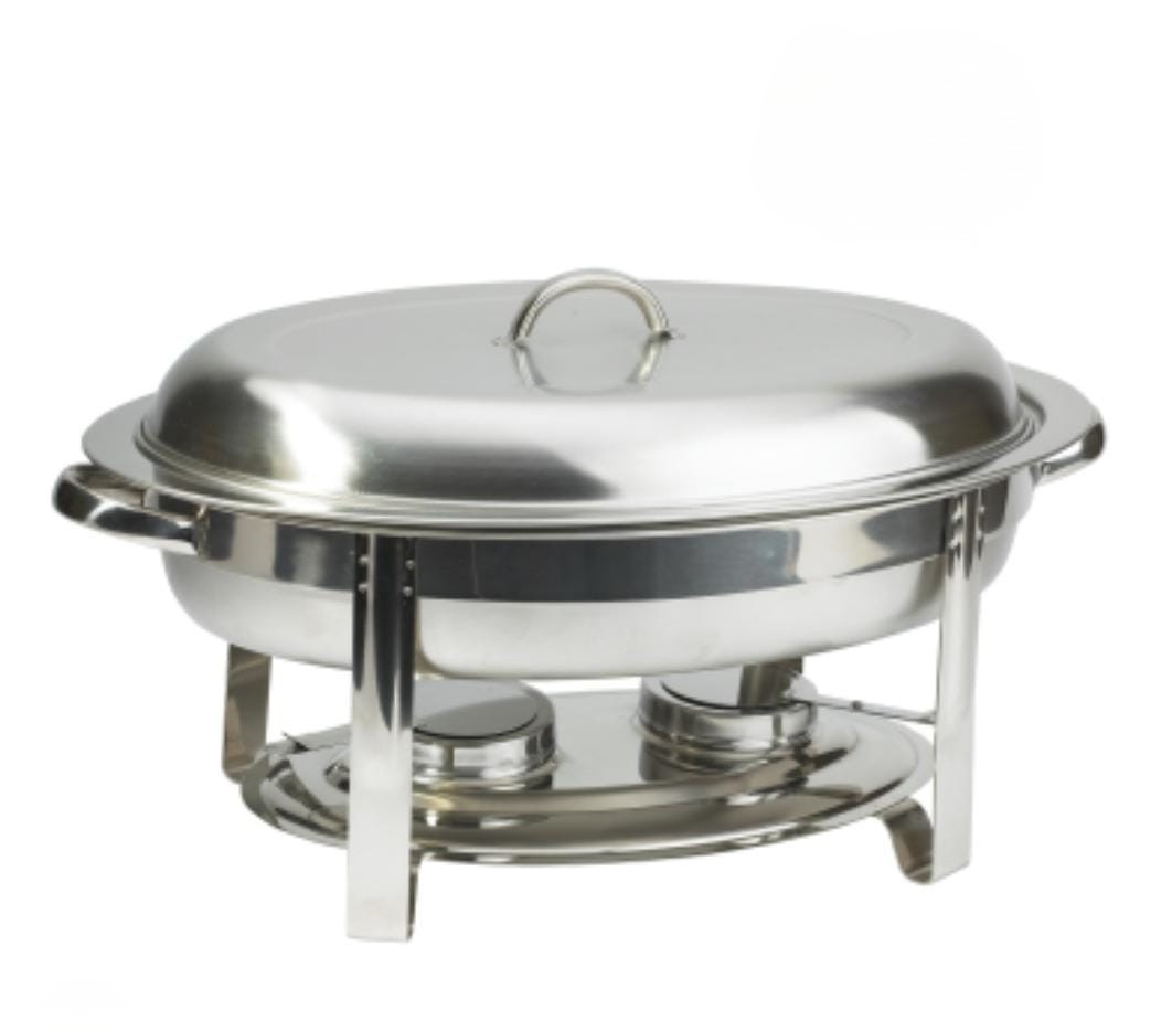 Oval Chafing Dish – Stainless Steel with Gold Trim