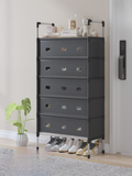 5-Drawer Fabric Dresser with Shoe Rack