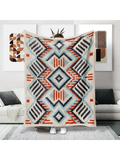 Boho Geometric Knit Throw Blanket