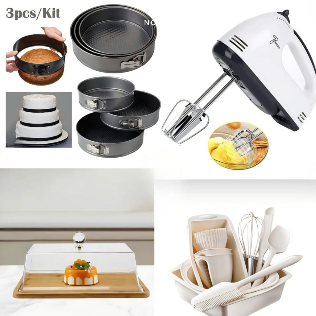 Baking Kit Bundle – Springform Pans, Hand Mixer & Utensil Set