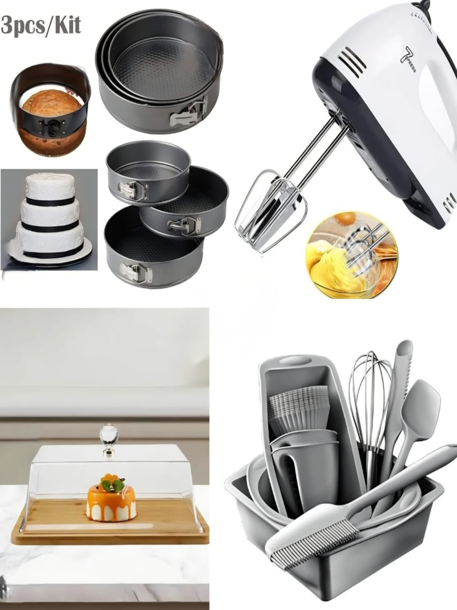 Baking Kit Bundle – Springform Pans, Hand Mixer & Utensil Set