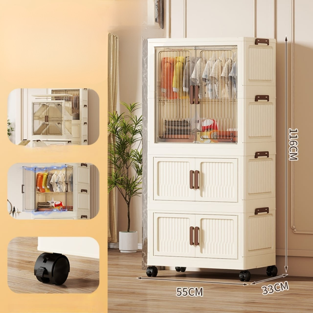 Foldable Storage Cabinet with Wheels