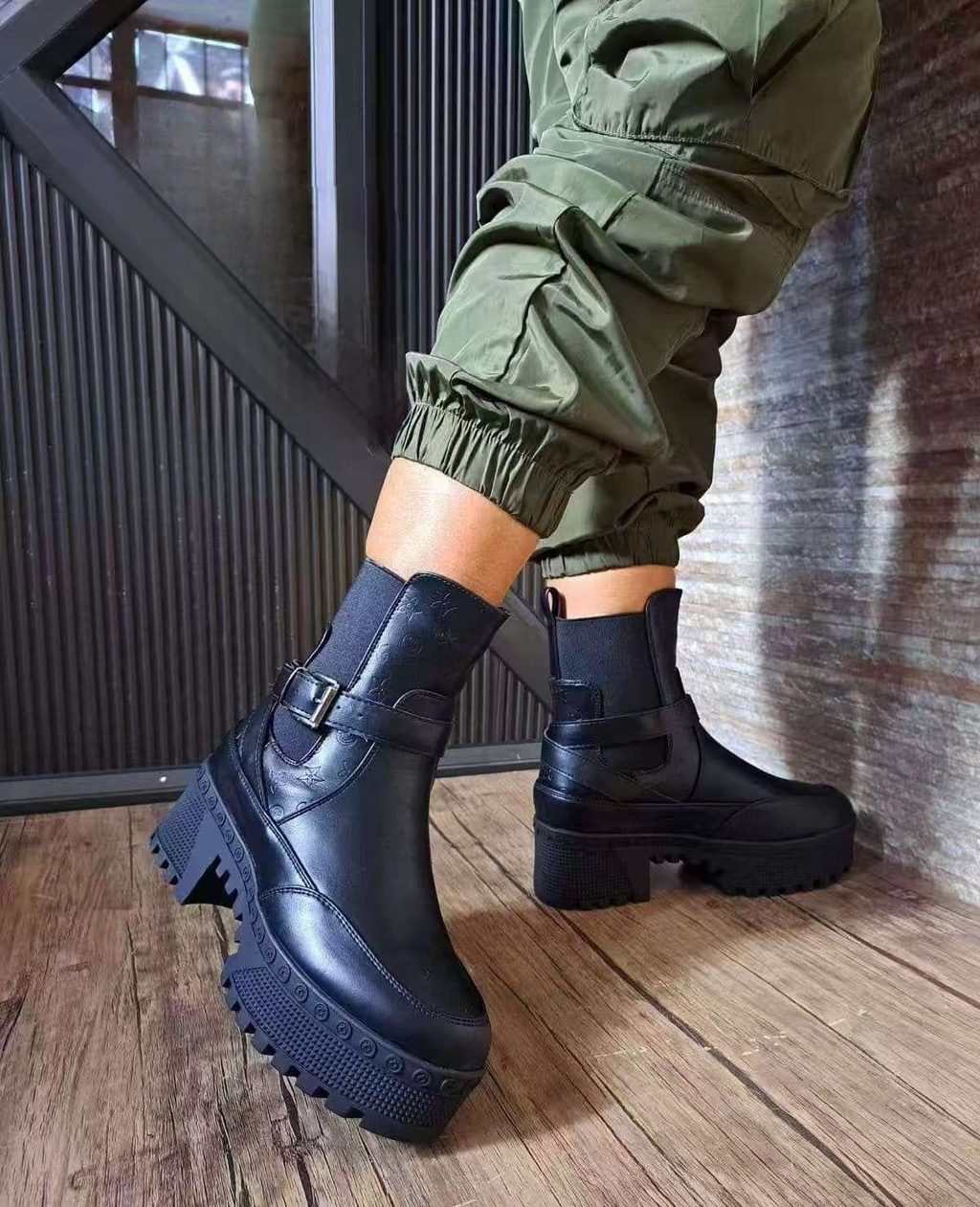 Platform Buckle Boots