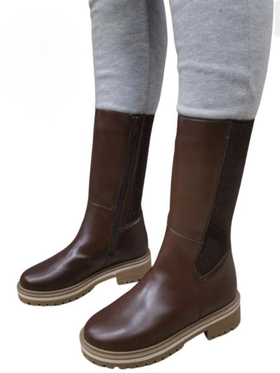Mid-Calf Lug Sole Boots