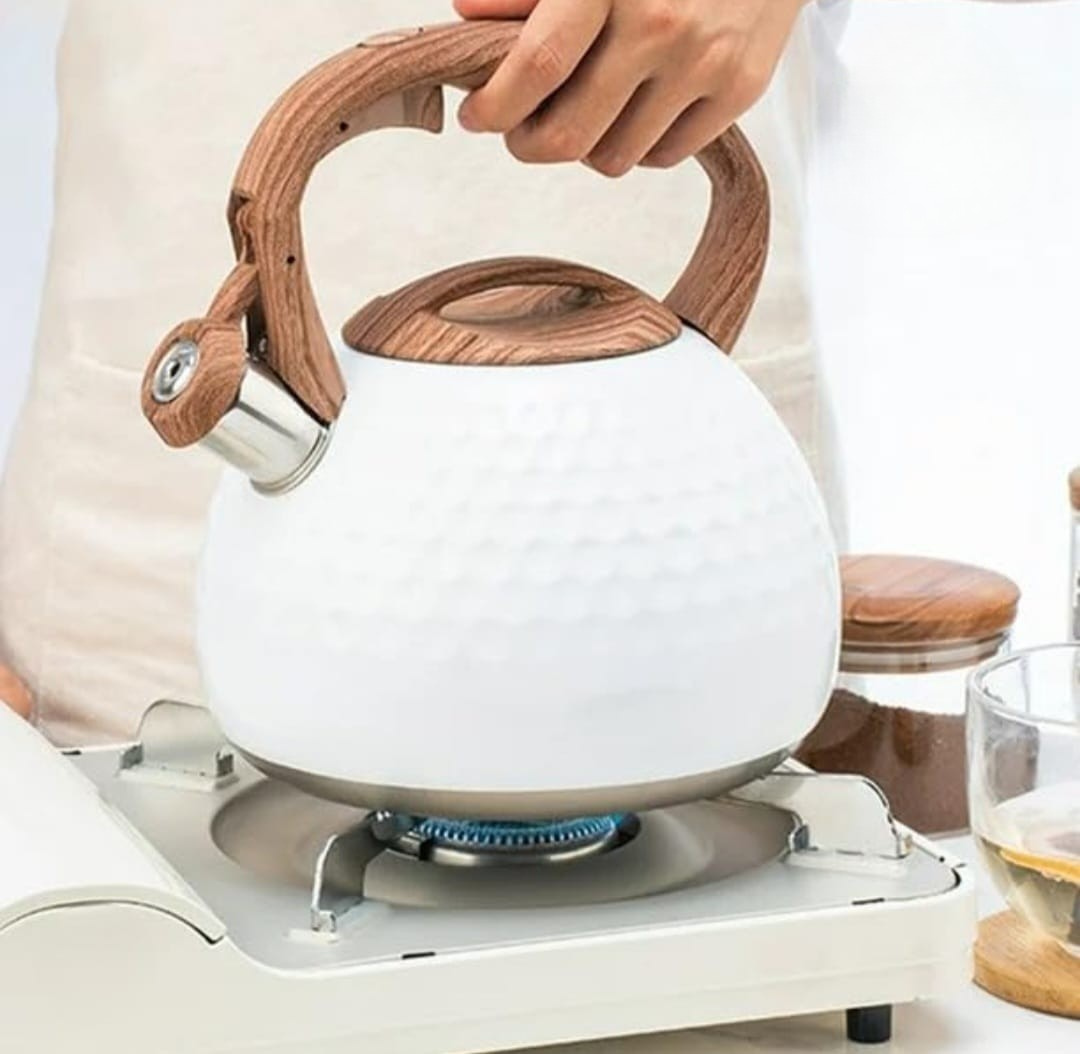 Whistling Stovetop Kettle with Wood-Grain Handle