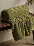 Ribbed Flannel Throw Blanket