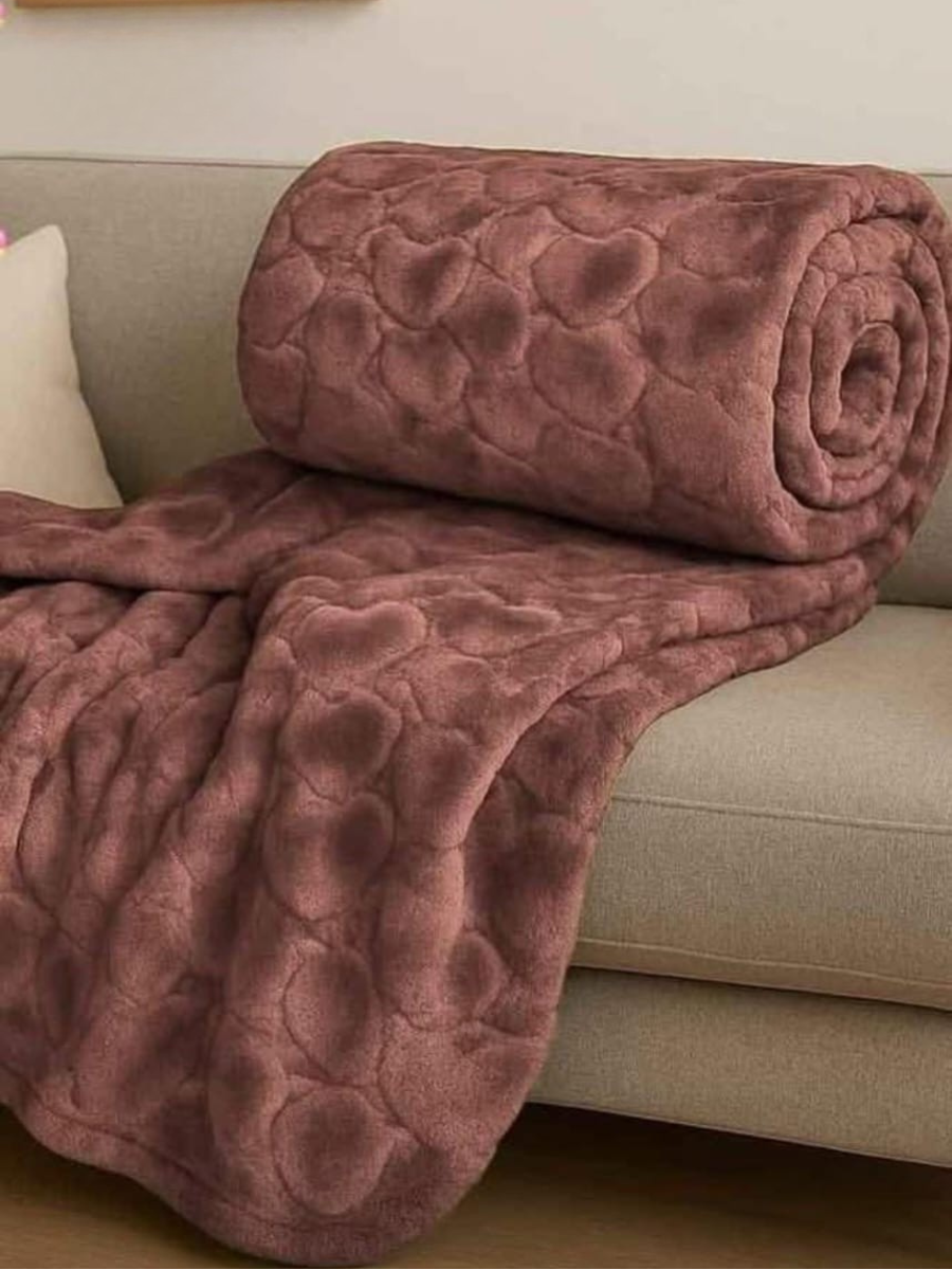 Heart Embossed Fleece Blanket