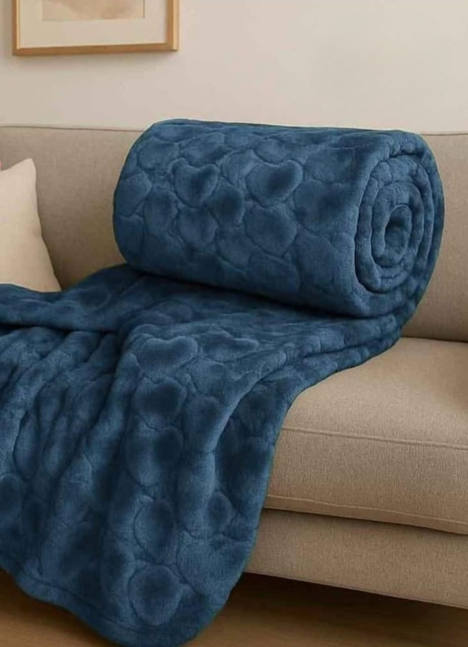 Heart Embossed Fleece Blanket