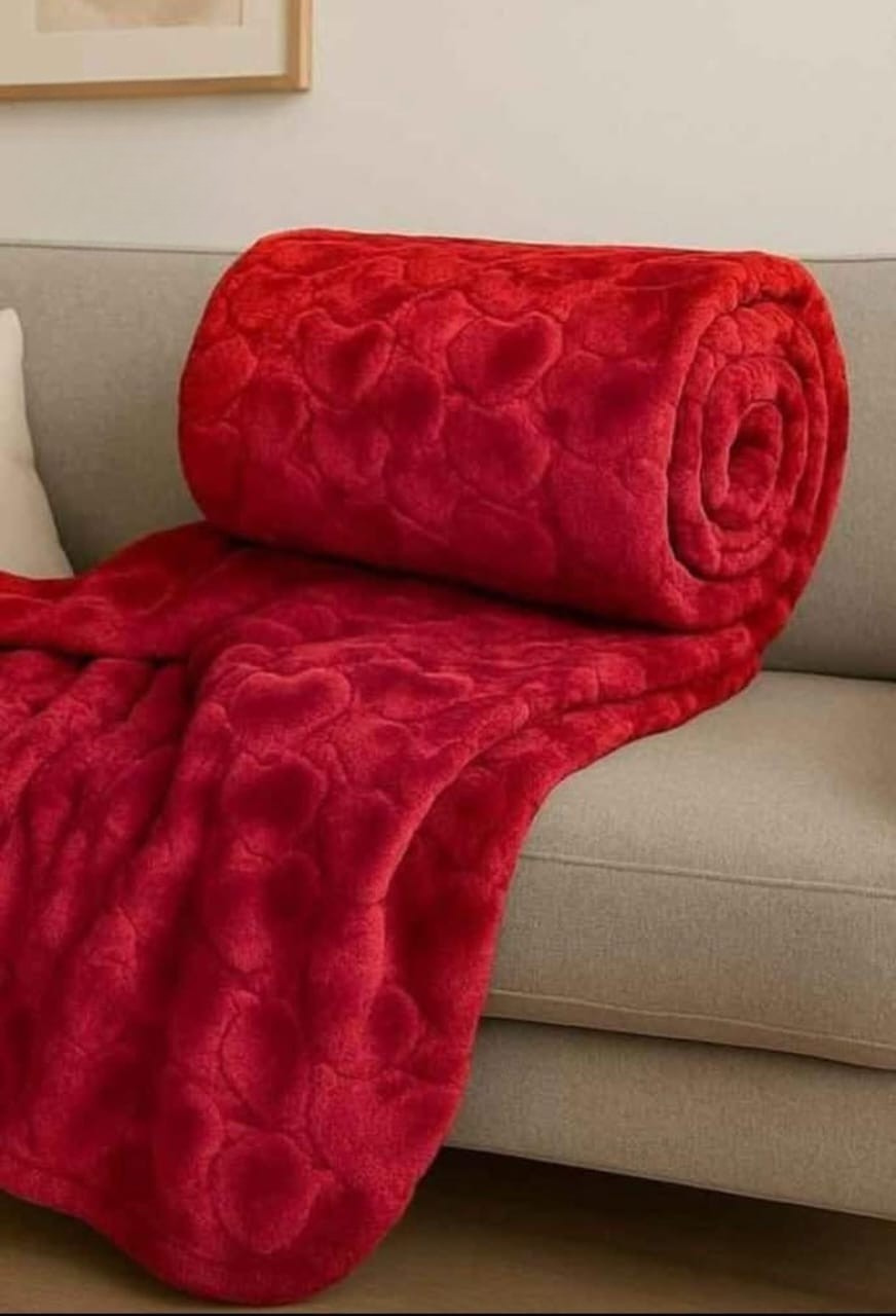 Heart Embossed Fleece Blanket