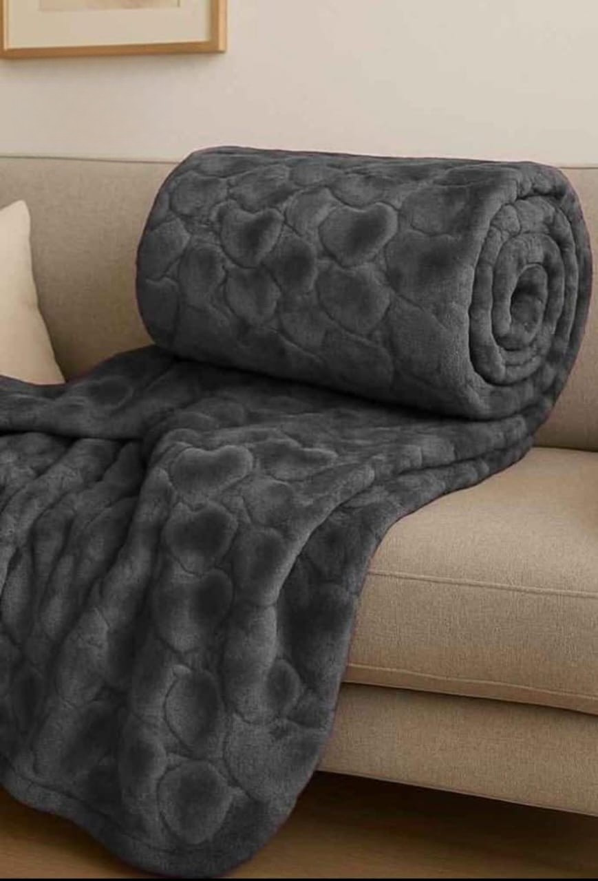 Heart Embossed Fleece Blanket