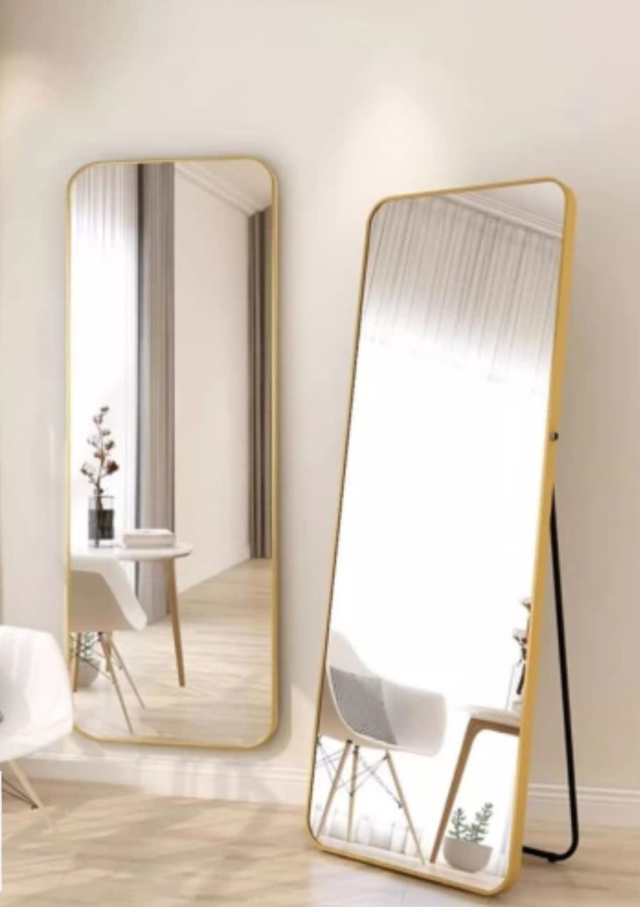 Full-Length Floor Mirror with Metal Frame