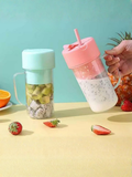 Portable Personal Blender Cup with Handle & Straw