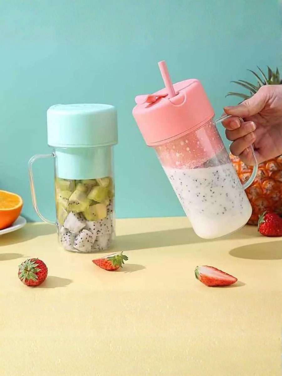 Portable Personal Blender Cup with Handle & Straw