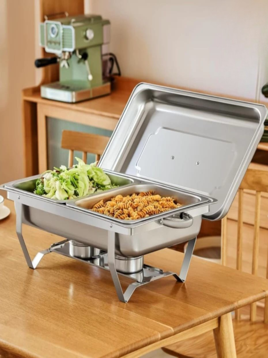Stainless Steel Chafing Dish with Dual Compartments