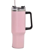 Vacuum Cup Stainless Steel Travel Mug with Handle & Straw 40oz