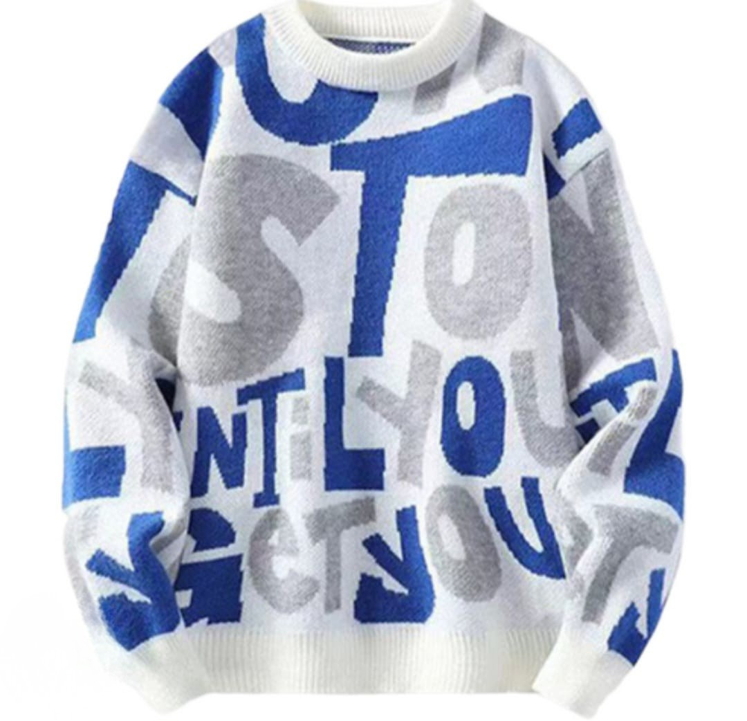 Don't Stop Until You Get Yours Graphic Knit Sweater