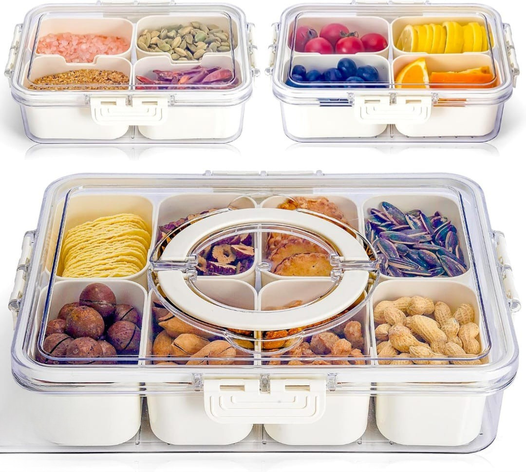 Divided Snack & Serving Container with Lid