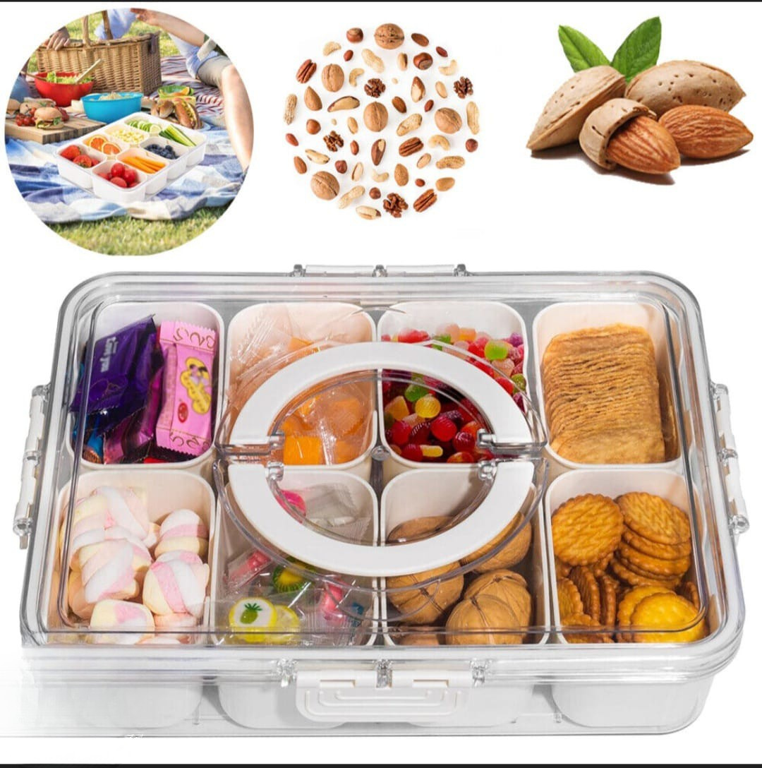 Divided Snack & Serving Container with Lid