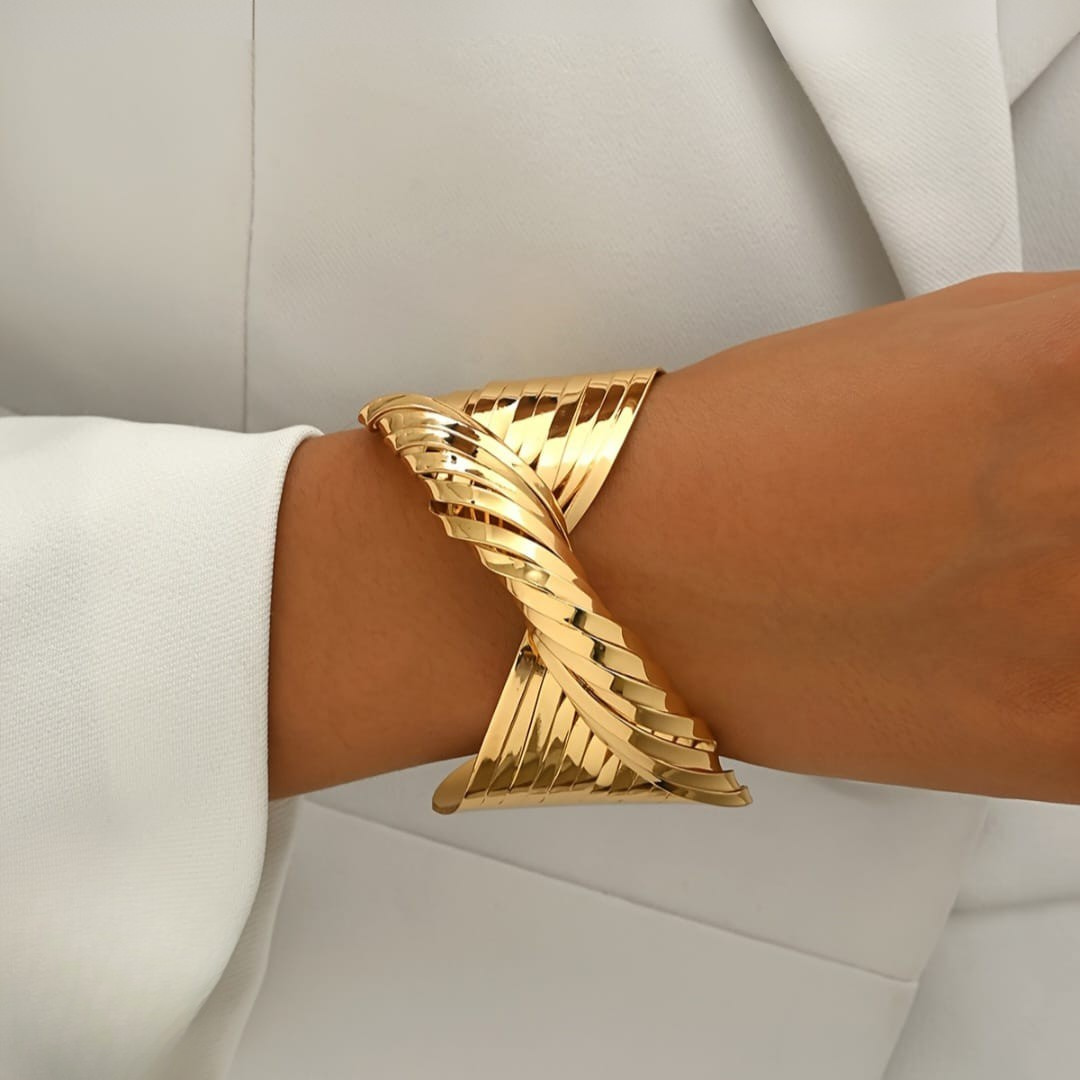 Gold Twisted Cuff Bracelet