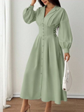 Corset Waist Midi Shirt Dress