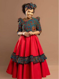 African Print Tiered Maxi Dress