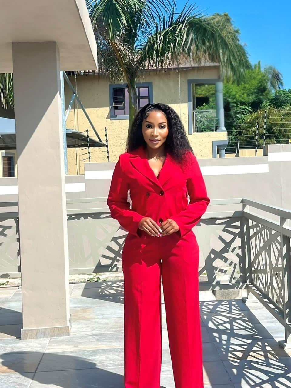 Women's Double-Breasted Blazer & Wide-Leg Trouser Set