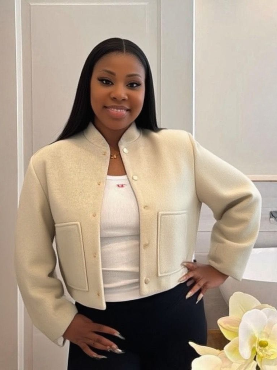 Cropped Button Jacket